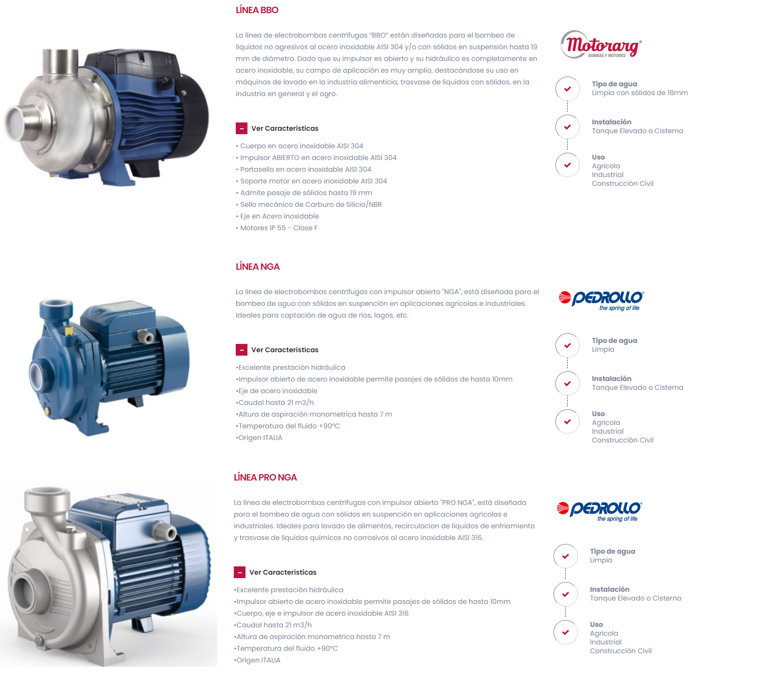 bombas centrifugas impulsor abierto